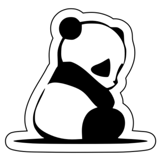 Sad Panda Sticker (Black)